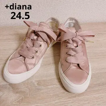 +diana 새틴 발카나이즈 스니커즈 리본 핑크 플랫