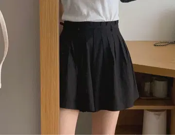 LITER 플리츠 팬츠 블랙 한국 패션 숏 팬츠