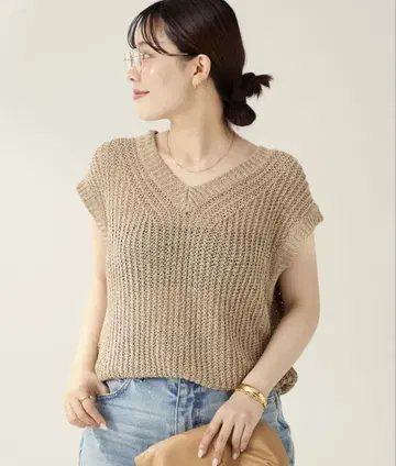Plage 플라주 SILK-LINEN LILY V넥 니트