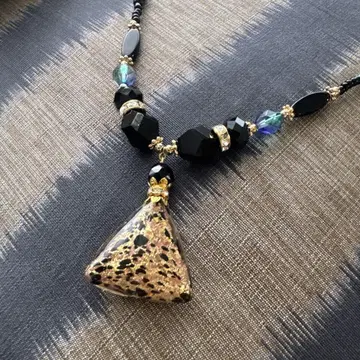 murano glass 택 포함 삼각형 펜던트 목걸이