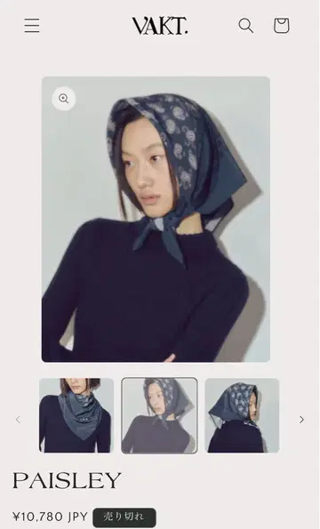 VAKT. PAISLEY 스카프 미사용 새상품
