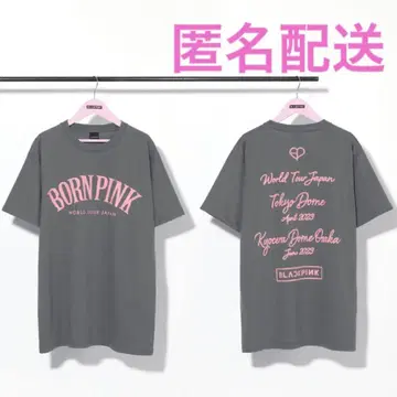 BLACKPINK 로고 티셔츠 그레이 월드 투어 일본 한정판
