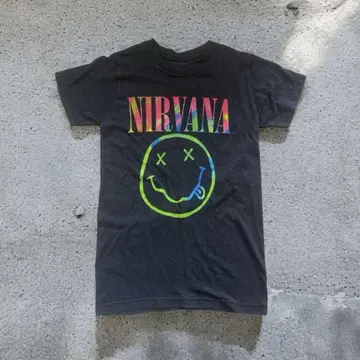 NIRVANA 닐바나 스마일 밴딩 티셔츠 밴 티 XS y2k