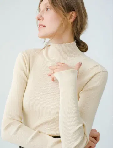 AURALEE RonHerman 별주 기자 리브 터틀넥 0 아이보리