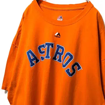 마제스틱 MLB 휴스턴 애스트로스 #35 티셔츠 오렌지 2XL 구제 의류