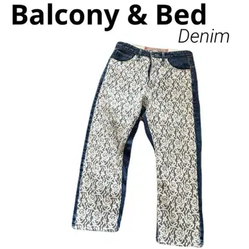 Balcony & Bed 크롭 데님 레이스 플라워 모티브 36