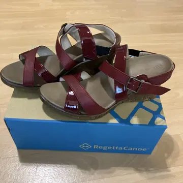 RegattaCanoe 빨간색 컴포트 샌들 힐 5cm
