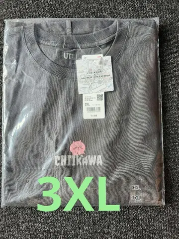 미사용 새상품 치이카와 (먼작귀) 유니클로 우마카리 티셔츠 3XL 그레이