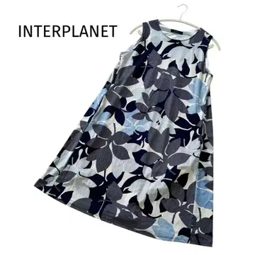 인터플래닛 INTERPLANET 잎 패턴 슬리브리스 원피스 여름