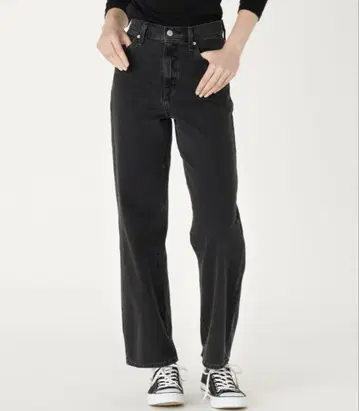 Levi's/리바이스 하이 웨스트 스트레이트 데님 블랙 28인치