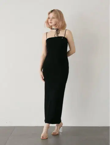 andmary Fata 바디 드레스 블랙 원피스