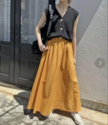 Spick & Span 오렌지 플레어 스커트 36