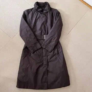 MOGA 다크 브라운 롱 다운 코트 벨트 포함
