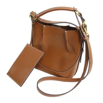 ZARA 자라 탑 스티치 버킷 백 브라운 숄더백