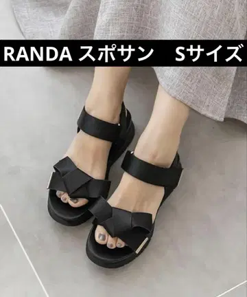 RANDA 리본 포함 블랙 스포츠 샌들