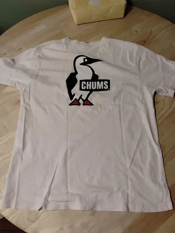 CHUMS 펭귄 로고 티셔츠 핑크