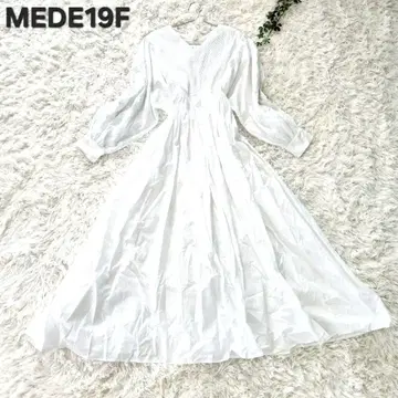 MEDE19F 모티브 자수 코튼 원피스 화이트 펠리시모