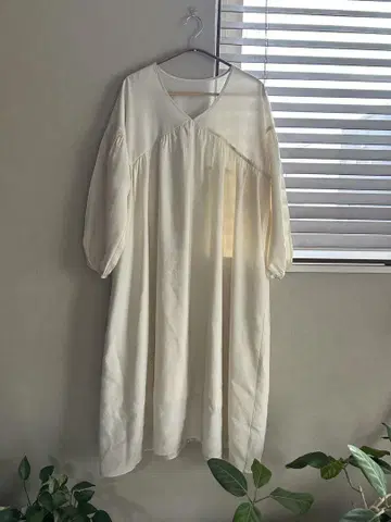 chocomee 롱 원피스 벌룬 슬리브