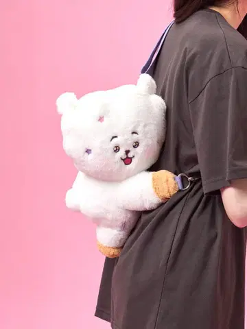 BTS 봉제 인형 백 보라색 스트랩 포함