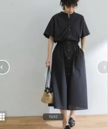 어반 리서치 린넨 블렌드 개더 원피스