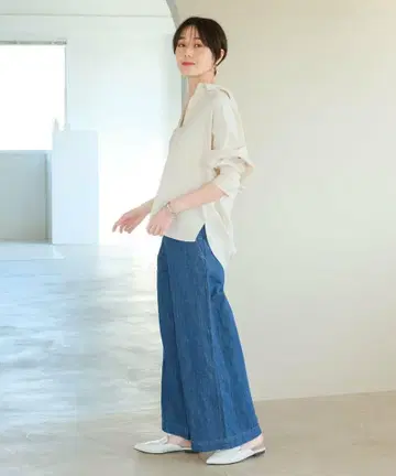 새상품 엘루라 데님 썸머 와이드 데님 L 사이즈
