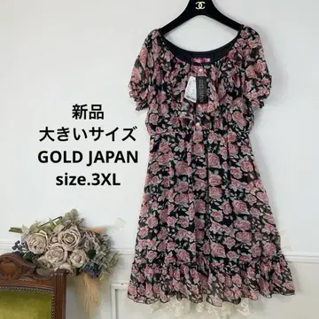 새상품 빅 사이즈 GOLD JAPAN 장미 원피스 17호