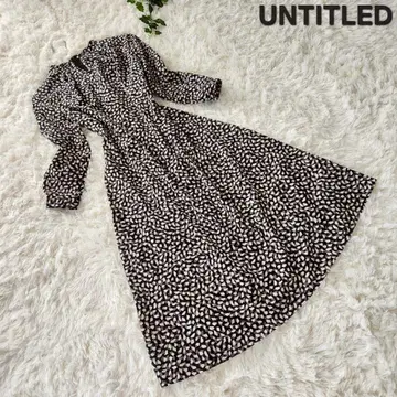 언타이틀 UNTITLED 페더 리프 무늬 원피스 긴팔