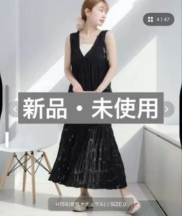 Kastane 시어 자카드 레이스 민소매 원피스