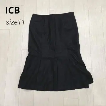 아이시비 ICB 울 슬릿 플레어 무릎 기장 스커트 11 그레이