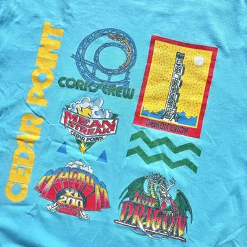 90s Cedar Point 빈티지 티셔츠 L 서핑 스케이트