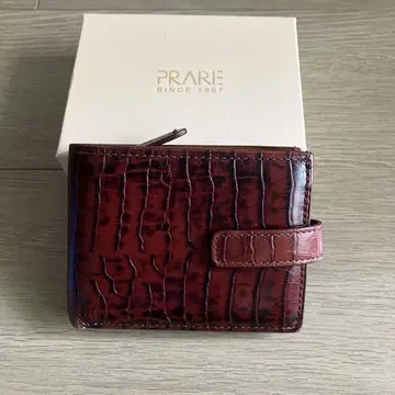 PRARE 다크 레드 접이식 지갑