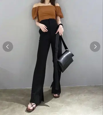 EMODA 마크 허리 플레어 팬츠 S