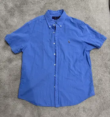 Ralph Lauren 클래식 핏 반팔 셔츠 파랑 스카이블루 L