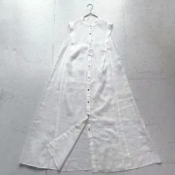 새상품 쉽스 라미 4 프렌치 슬리브 셔츠 원피스 화이트