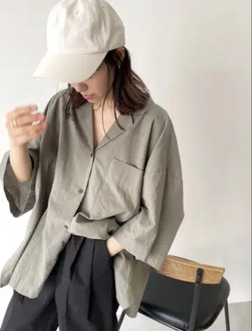 CANALJEAN via j 오픈 카라 셔츠