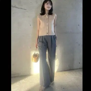 anuans 투 턱 와이드 팬츠 GREY
