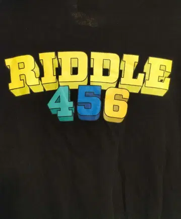 RIDDLE 블랙 티셔츠 L 사이즈 스마일 페이스