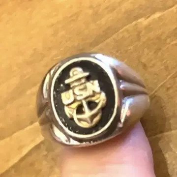 USN VINTAGE 반지 40년대 US NAVY 실버 골드