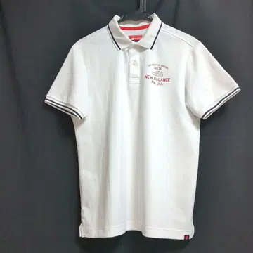 New Balance 뉴발란스 골프 화이트 피케 셔츠 남성용 LL