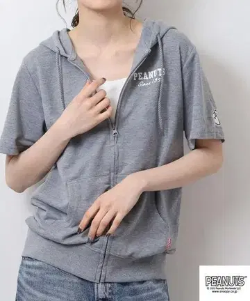 스누피 집업 후드티 반팔 맨투맨 남성용 L 그레이