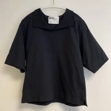 MHL 카라 부착 티셔츠 네이비