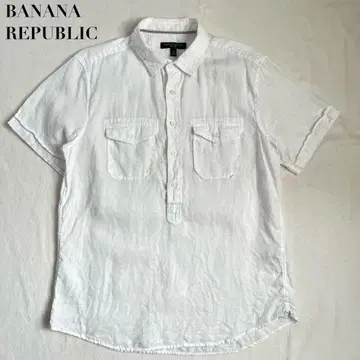 BANANA REPUBLIC 풀오버 린넨 셔츠 화이트 린넨 100% M