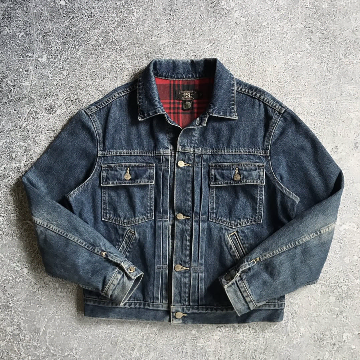 90s RRL Double RL Ralph Lauren Denim Jacket M USA Made Check