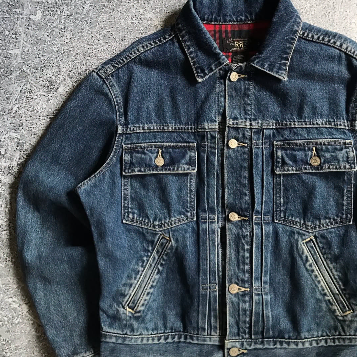 90s RRL Double RL Ralph Lauren Denim Jacket M USA Made Check