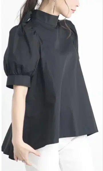 CELFORD 수험 벌룬 슬리브 튜닉 백 리본