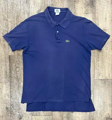 80'S IZOD 라코스테 반팔 피케 셔츠 페이드 네이비 USA제