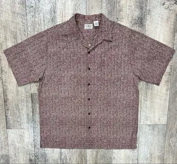 00'S LL Bean 코튼 반팔 오픈 카라 셔츠 올 패턴