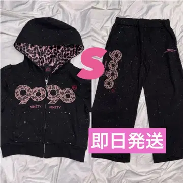 9090 girl OG 로고 지퍼 후드 팬츠