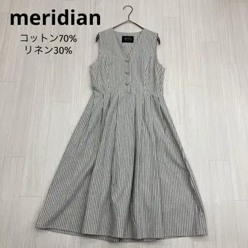 Meridian 메리디아니 스트라이프 코튼 린넨 원피스
