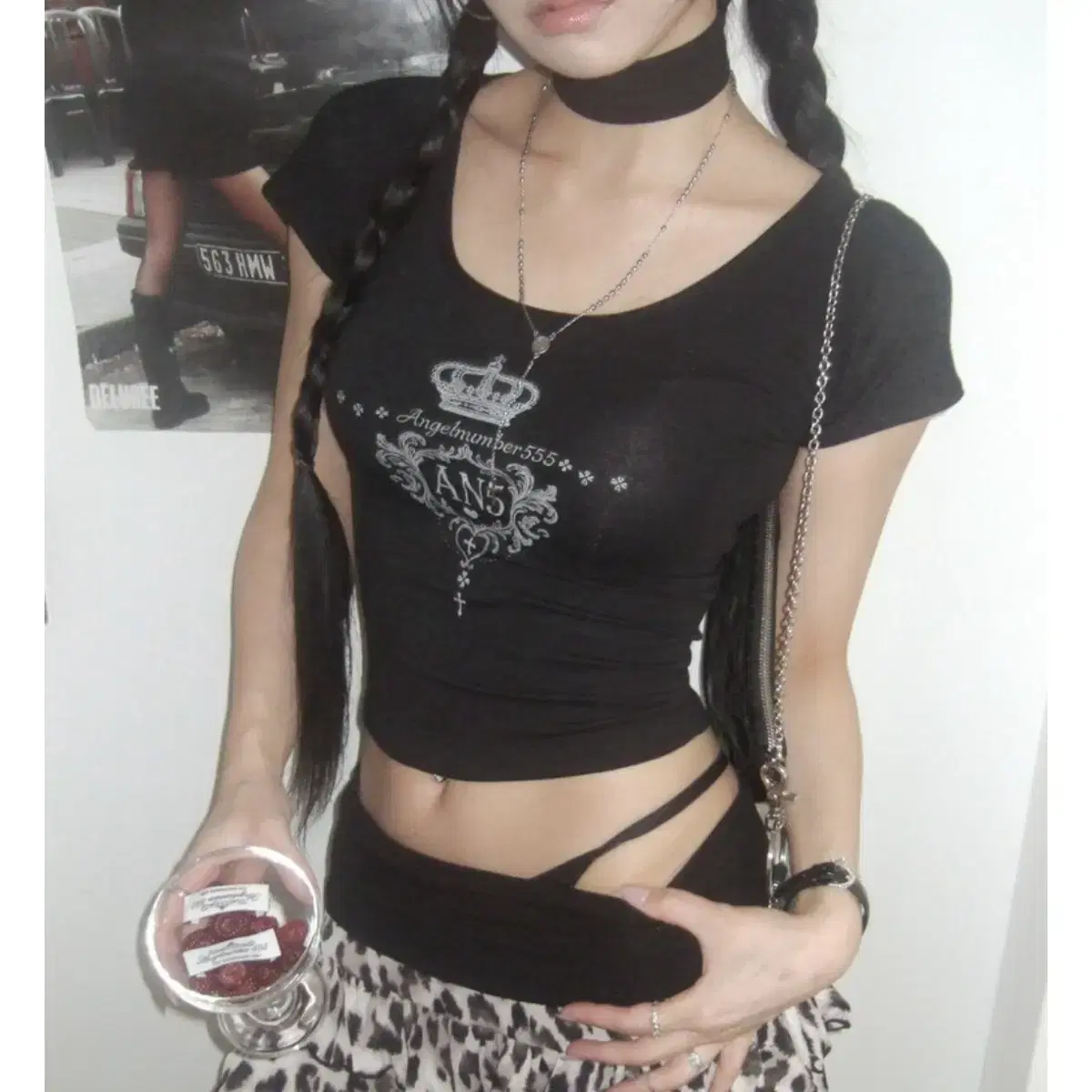 【ANGELNUMBER555】AN5 SLIM TSHIRT Angel Number 555 An5 Slim T-Shirt Black #엔젤넘버555 on